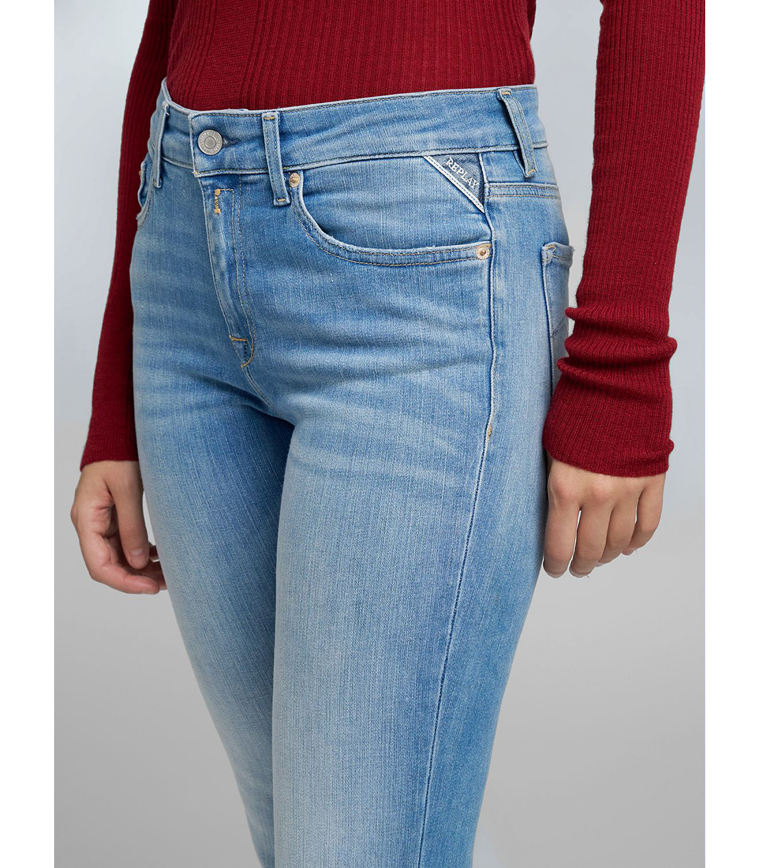 フレアーフィットJOELLA パワーストレッチモダールデニム 詳細画像 ライトブルー 6